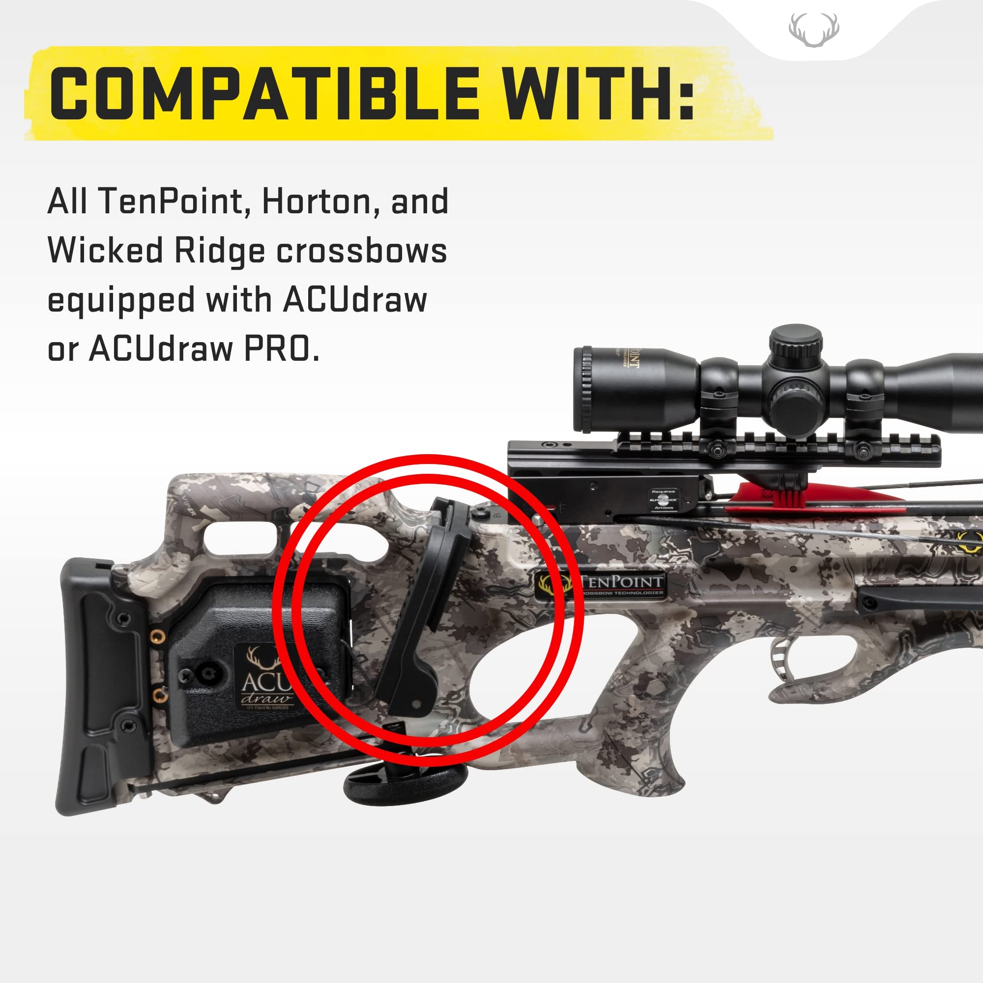 TenPoint ACUdraw claw built-in stock integration for steady cocking.