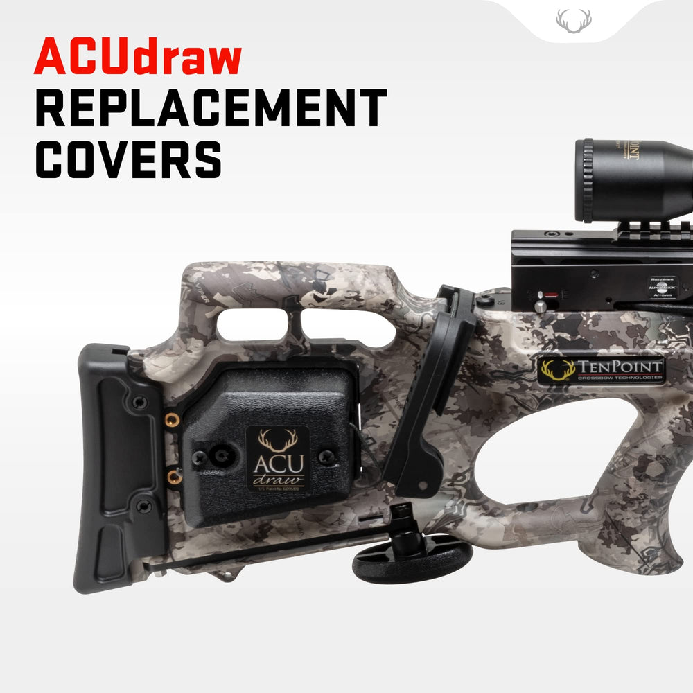 TenPoint ACUdraw replacement covers black side shot showing secure fit for safe crossbow cocking