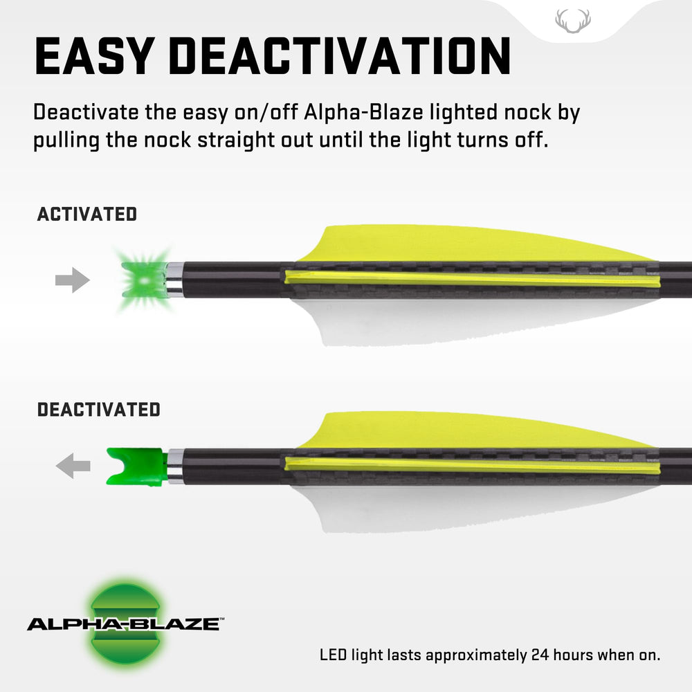 TenPoint Alpha-Blaze lighted nock compatible with Wicked Ridge arrows using HP bushing.