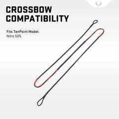 TenPoint crossbow string close-up highlights quality construction for reliability.