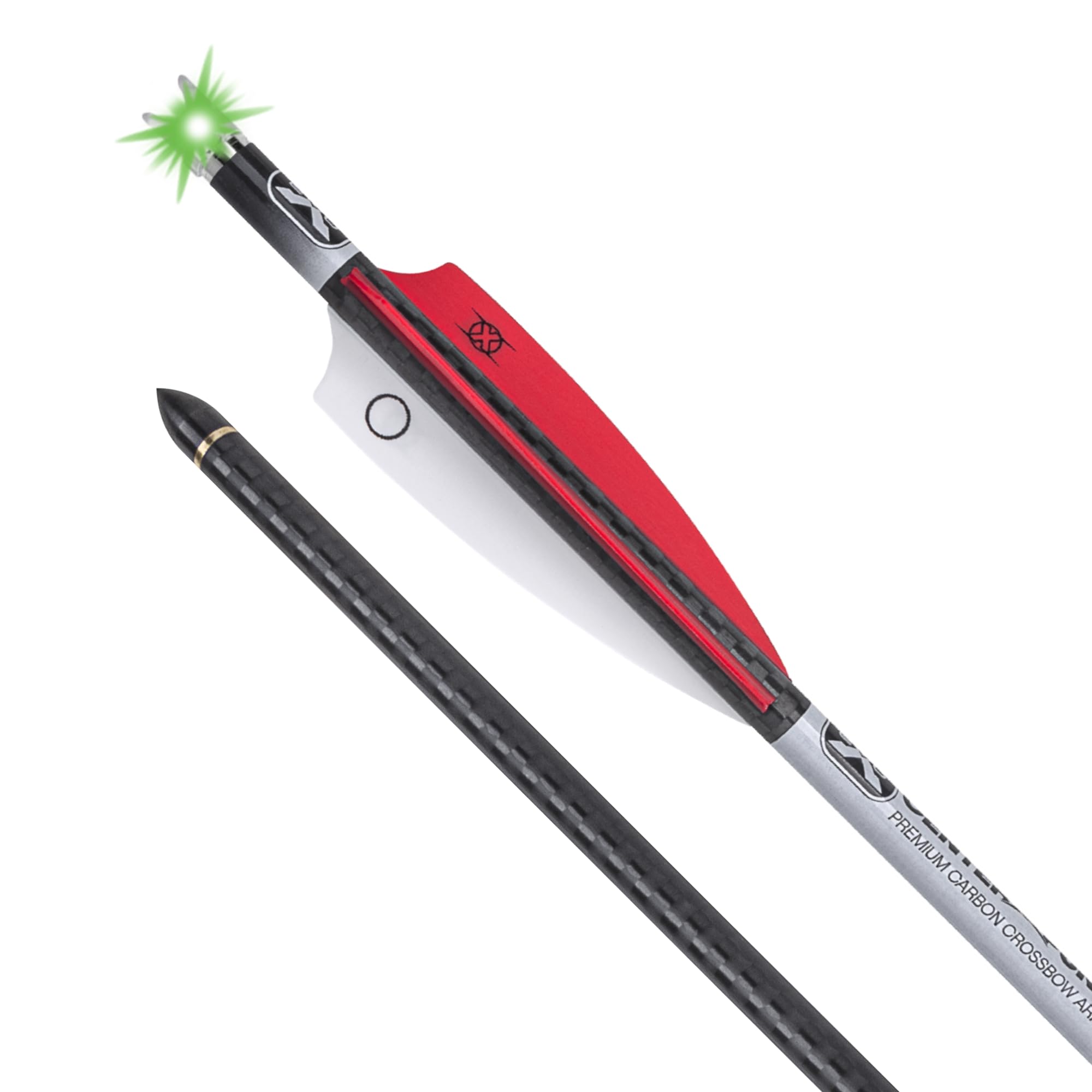 TenPoint EVO-X lighted centerpunch arrow body reveals carbon fiber precision for consistent flight