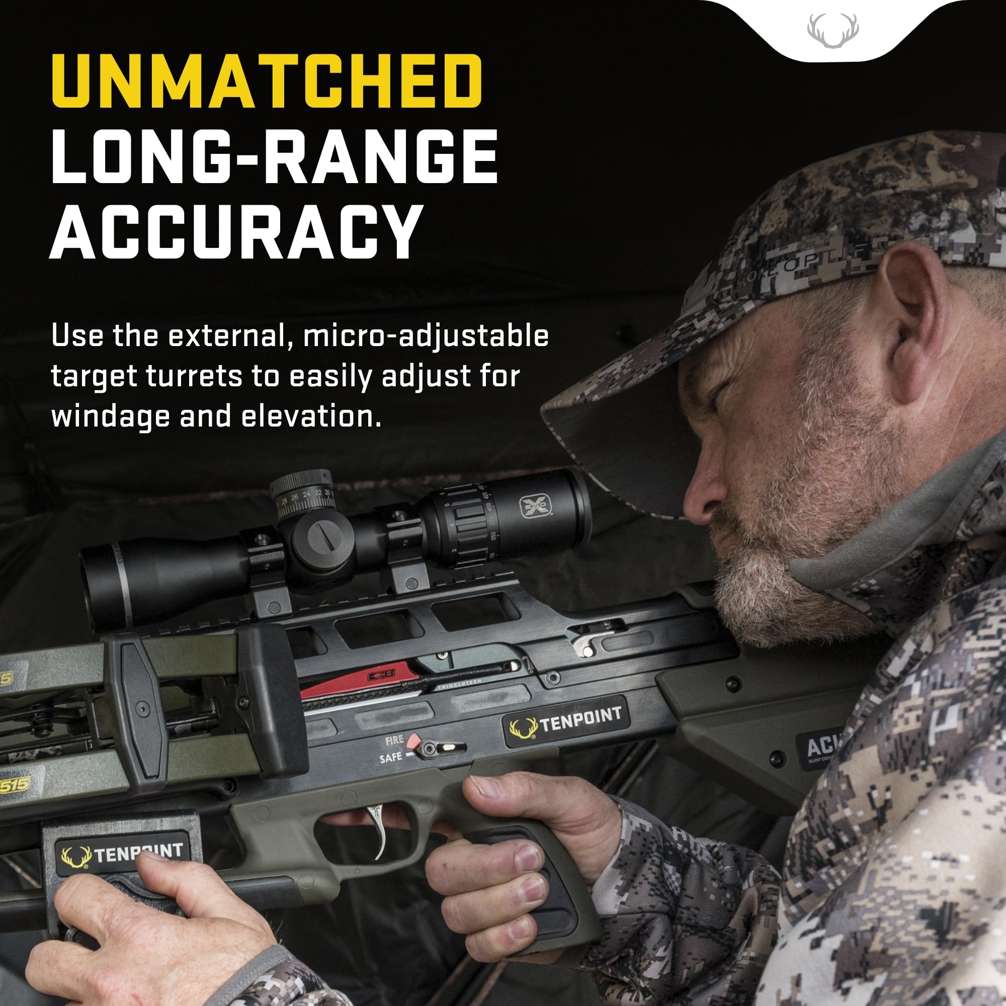 TenPoint 30mm tube with multi-coated lenses for enhanced brightness and field of view.