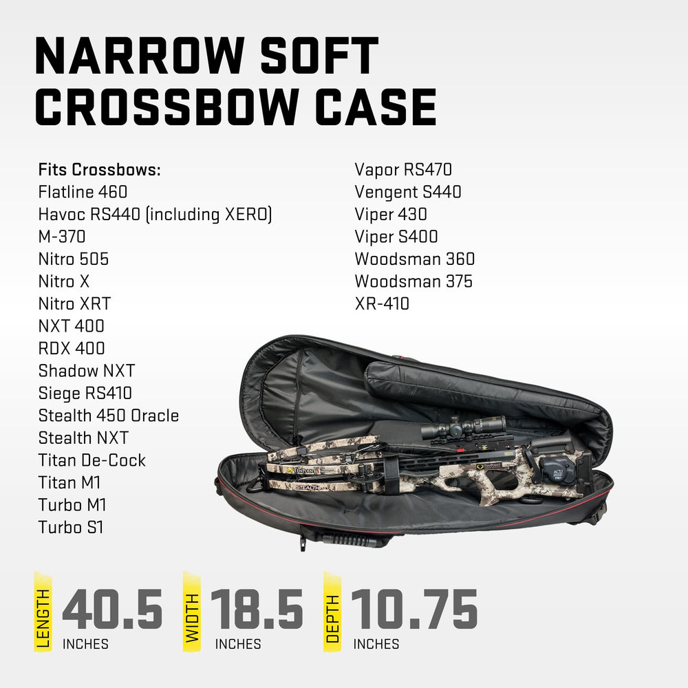 TenPoint narrow soft case interior foam padding protects during transit.