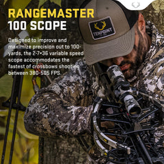 Close up of TenPoint RangeMaster 100 illuminated reticle for quick target acquisition