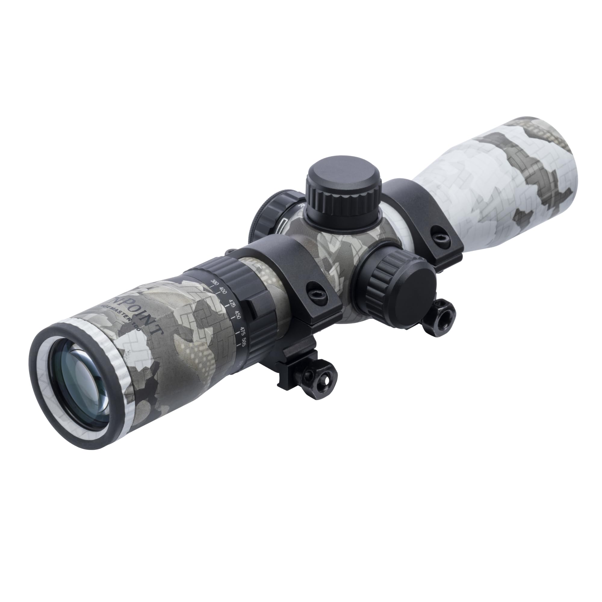 TenPoint RangeMaster 100 scope mounted on a crossbow for long range accuracy