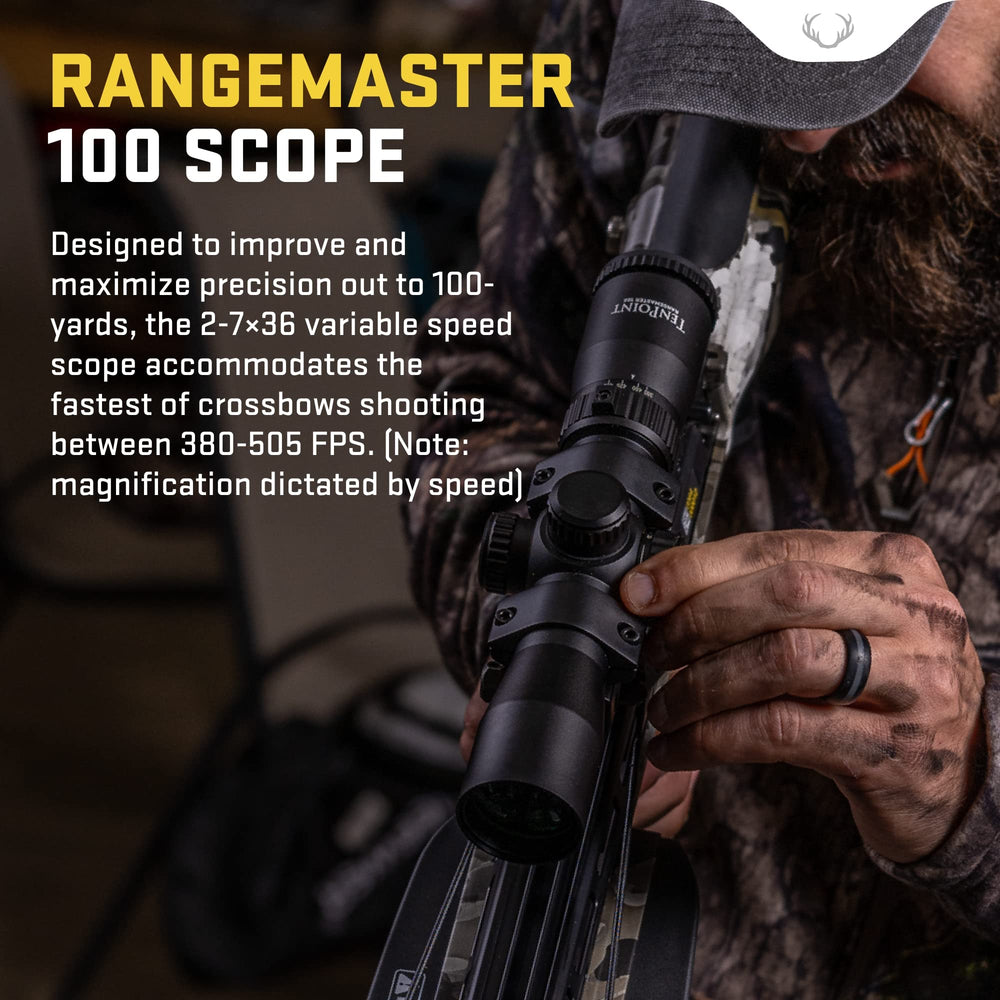 TenPoint Rangemaster 100 scope glass delivers bright, clear viewing.