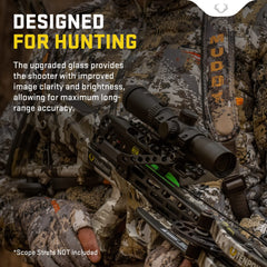 TenPoint Rangemaster 100 scope in use on crossbow for precise 100-yard shots.