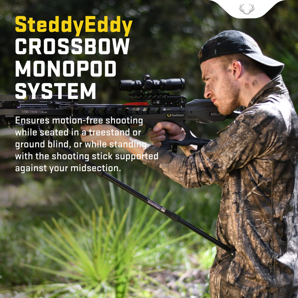 TenPoint SteddyEddy monopod extended to 36 inches aids versatile field positioning.