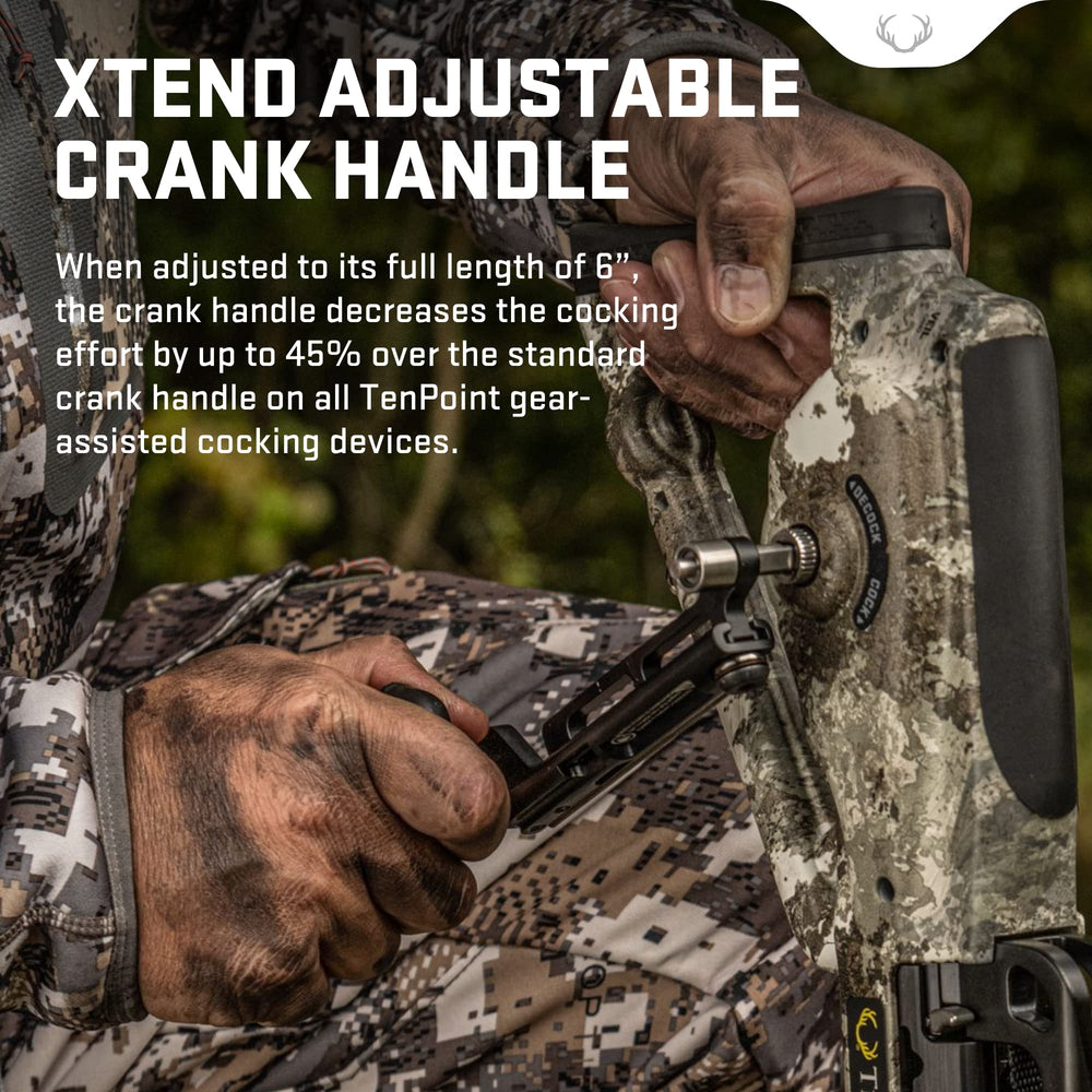 TenPoint XTEND easy-cocking setup reduces effort in field draws.