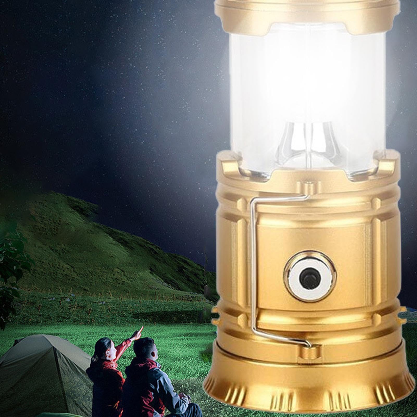 Tent Lights for Camping extends into lantern mode for bright illumination.