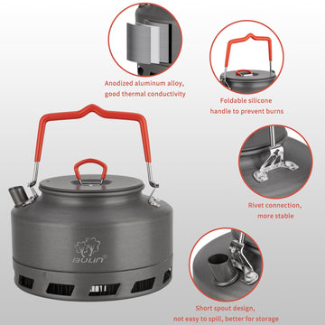 Tentock anodized aluminum kettle bottom heat exchanger boosts heating efficiency.