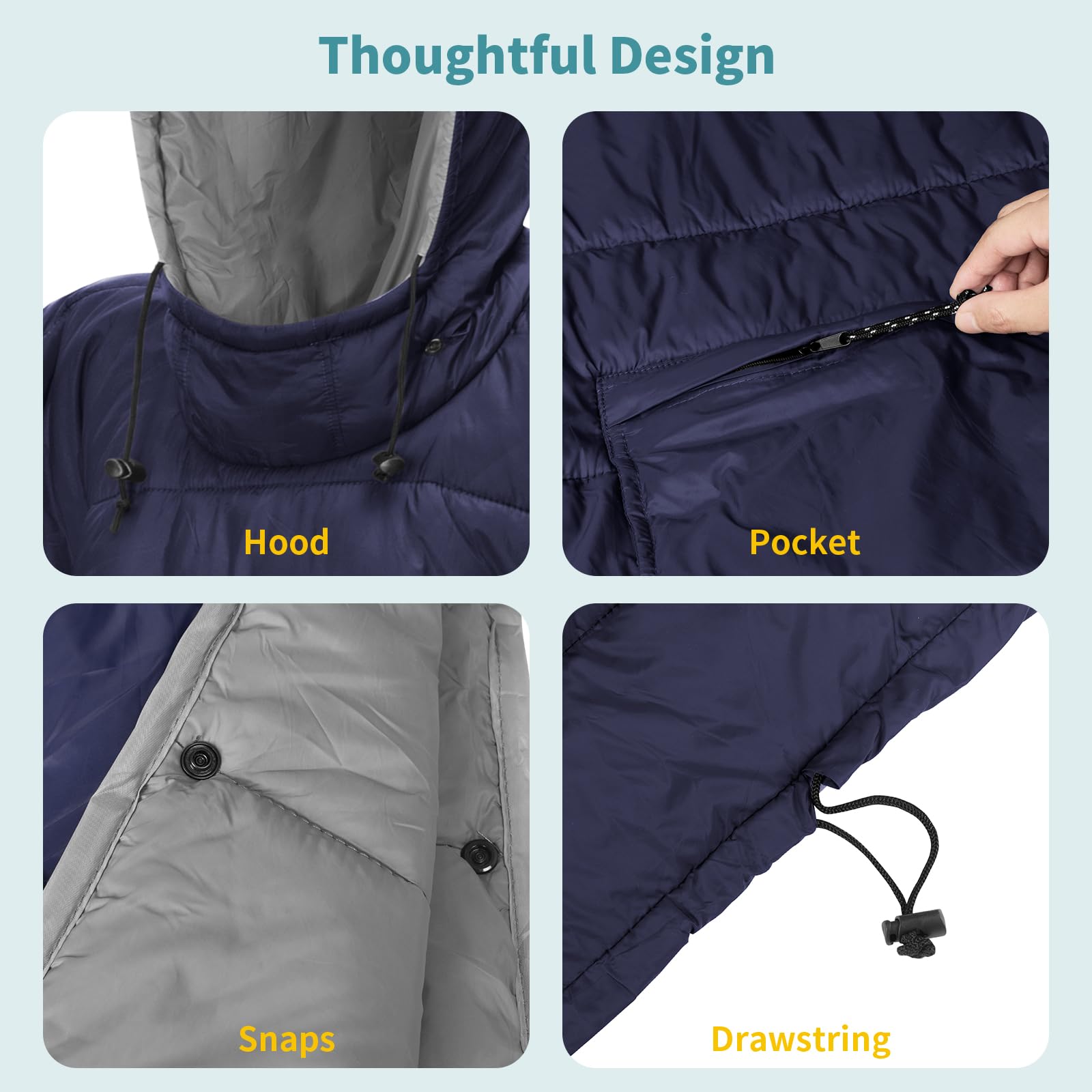 Tentock compact packable blanket weighs 875 g in a small bag.