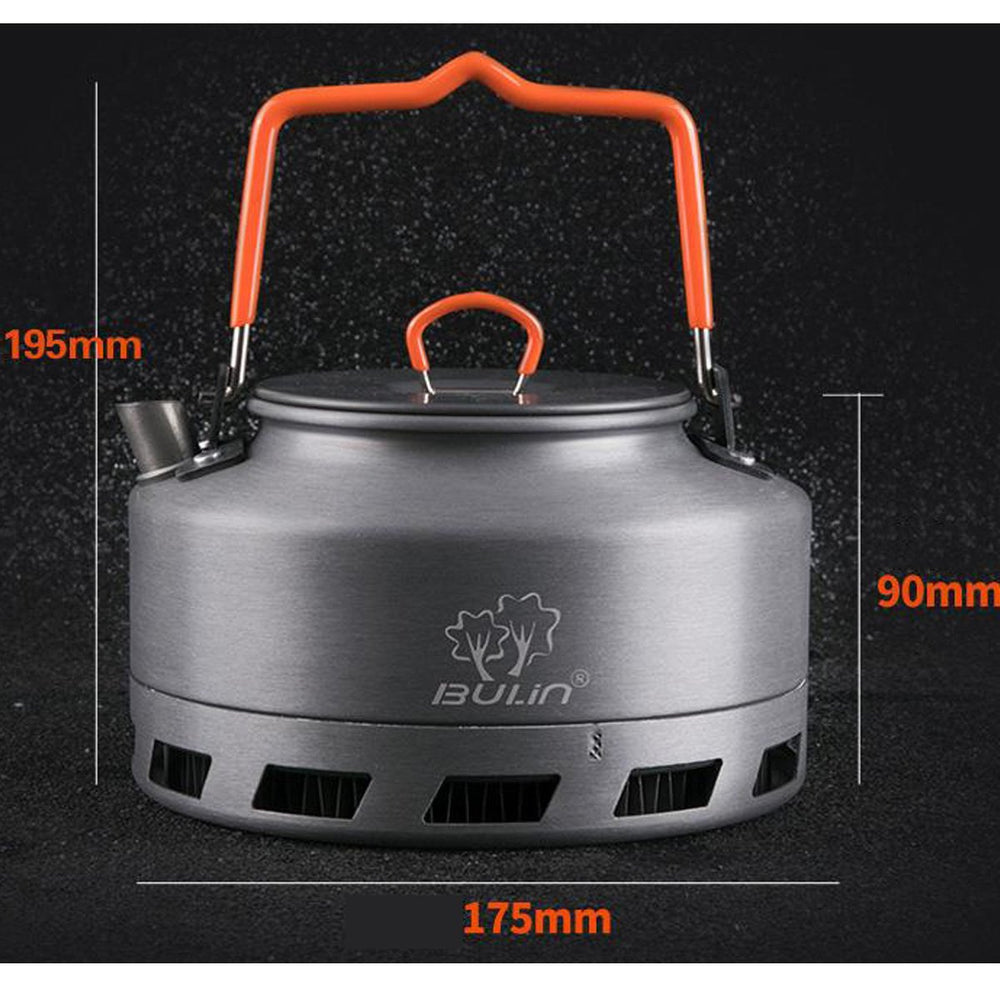 Tentock kettle with foldable handle designed for outdoor portability.