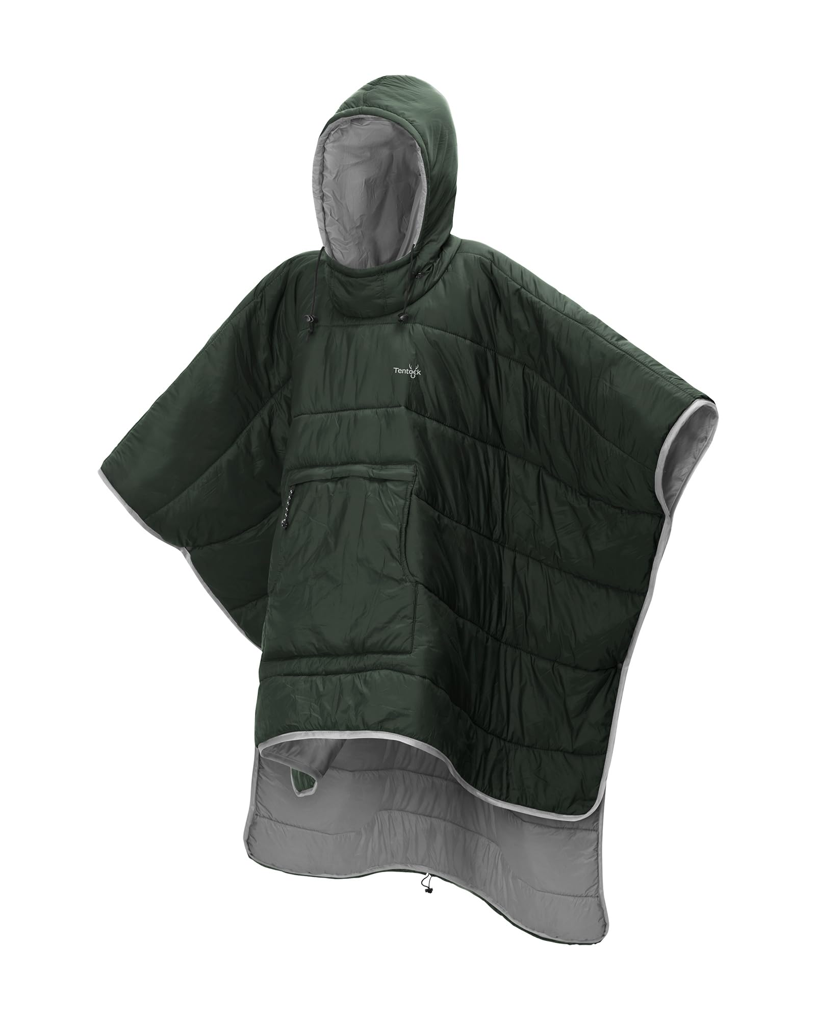 Tentock wearable blanket hooded poncho for hands-free warmth at events.