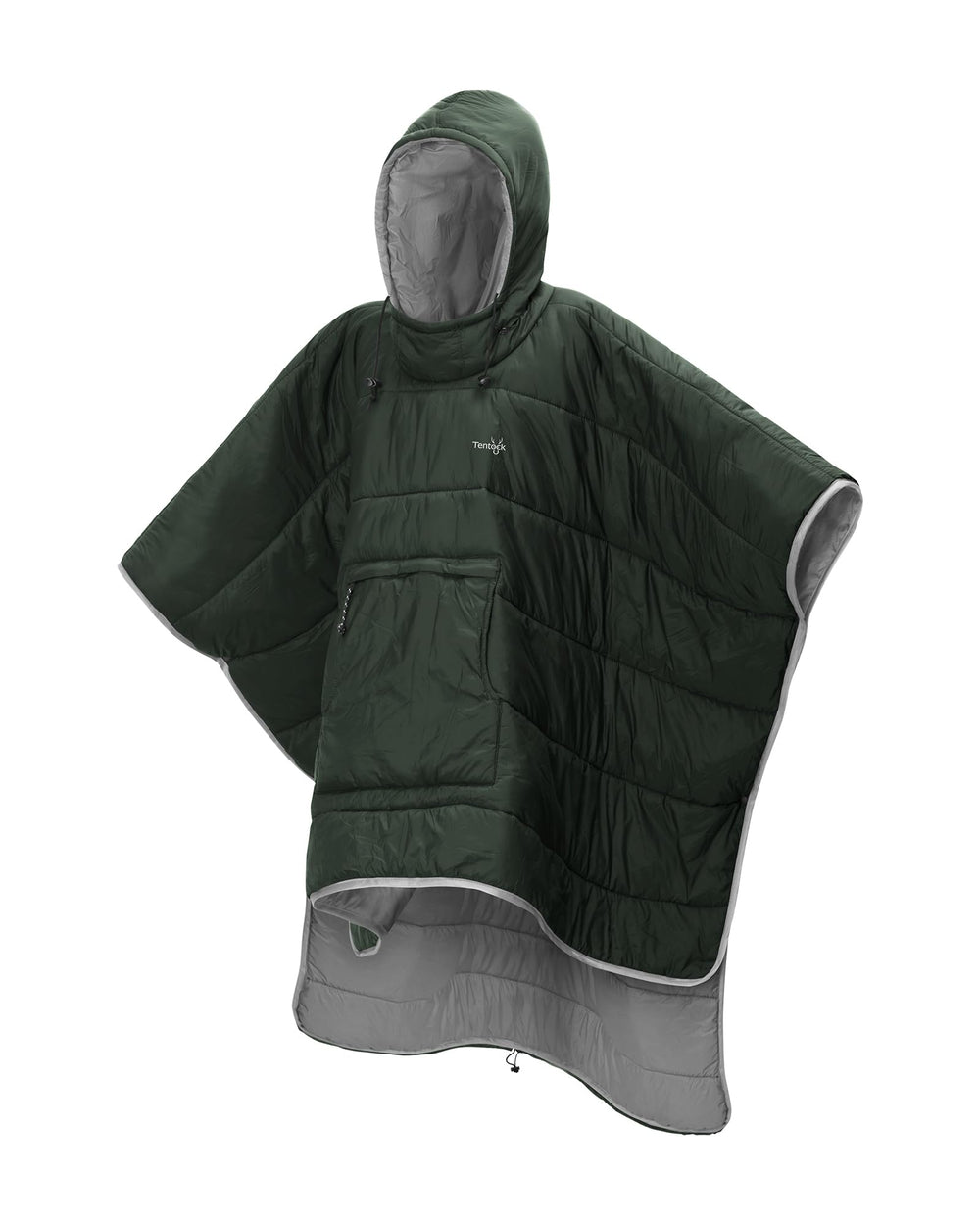 Tentock wearable blanket hooded poncho for hands-free warmth at events.