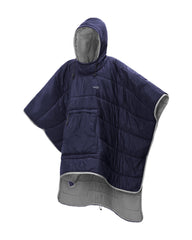 Tentock wearable blanket poncho hood in use, keeping you warm outdoors.