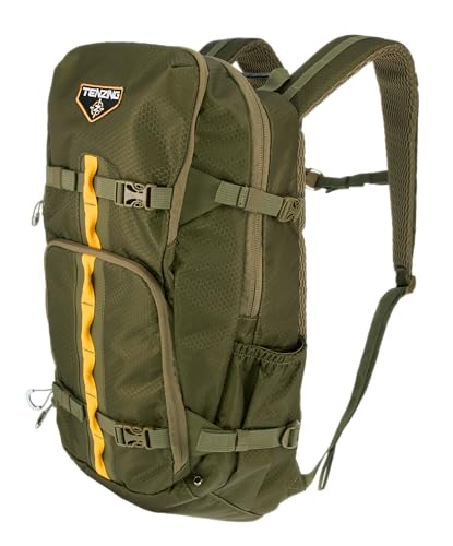 TENZING 1200 Whitetail Day Pack side pocket with expandable storage and straps.