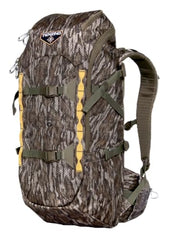 TENZING 2300 Whitetail Day Pack side pocket view showing expandable compartments for gear organization.