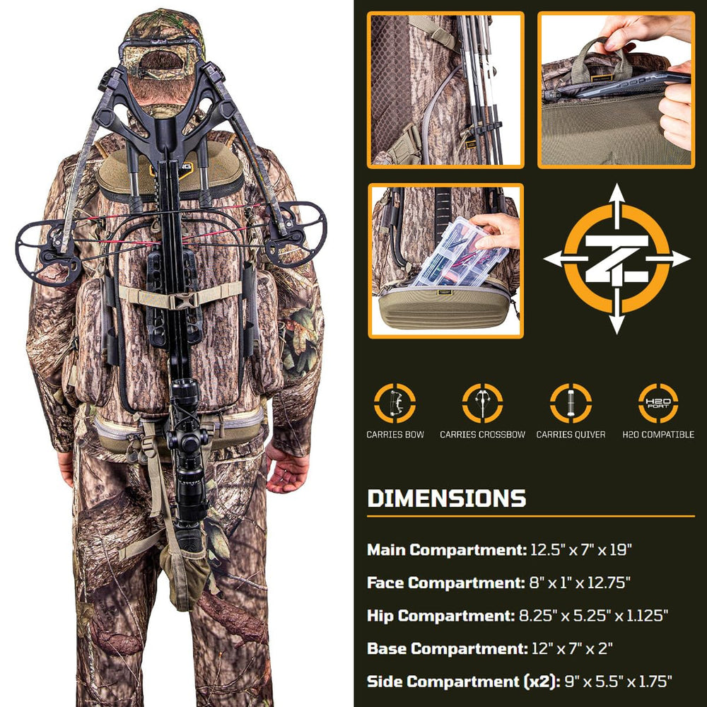 Mossy Oak Bottomland camouflage on Hangtime helps blend with treetops.