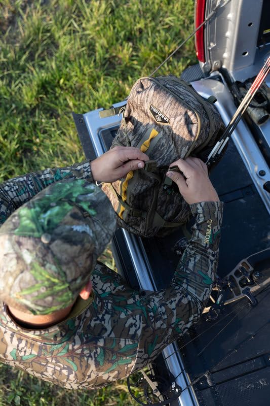 TENZING Mossy Oak Bottomlands camo pattern blends with woodland environments