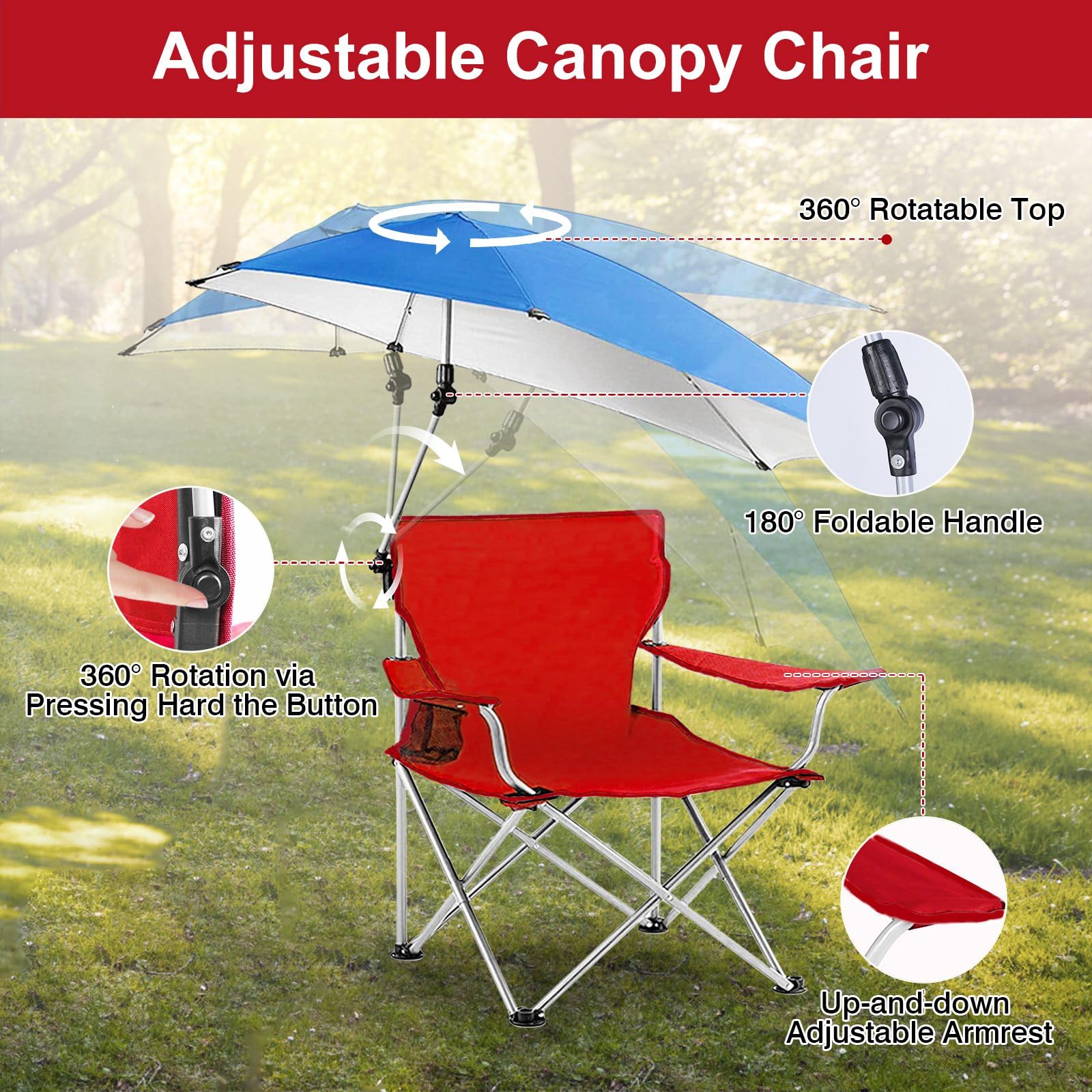 TeqHome Beach Chair sturdy steel frame for durable outdoor seating