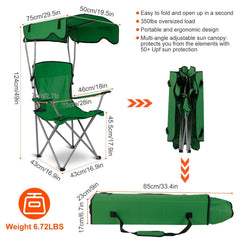TeqHome camping chair folded compact ready for travel and storage.