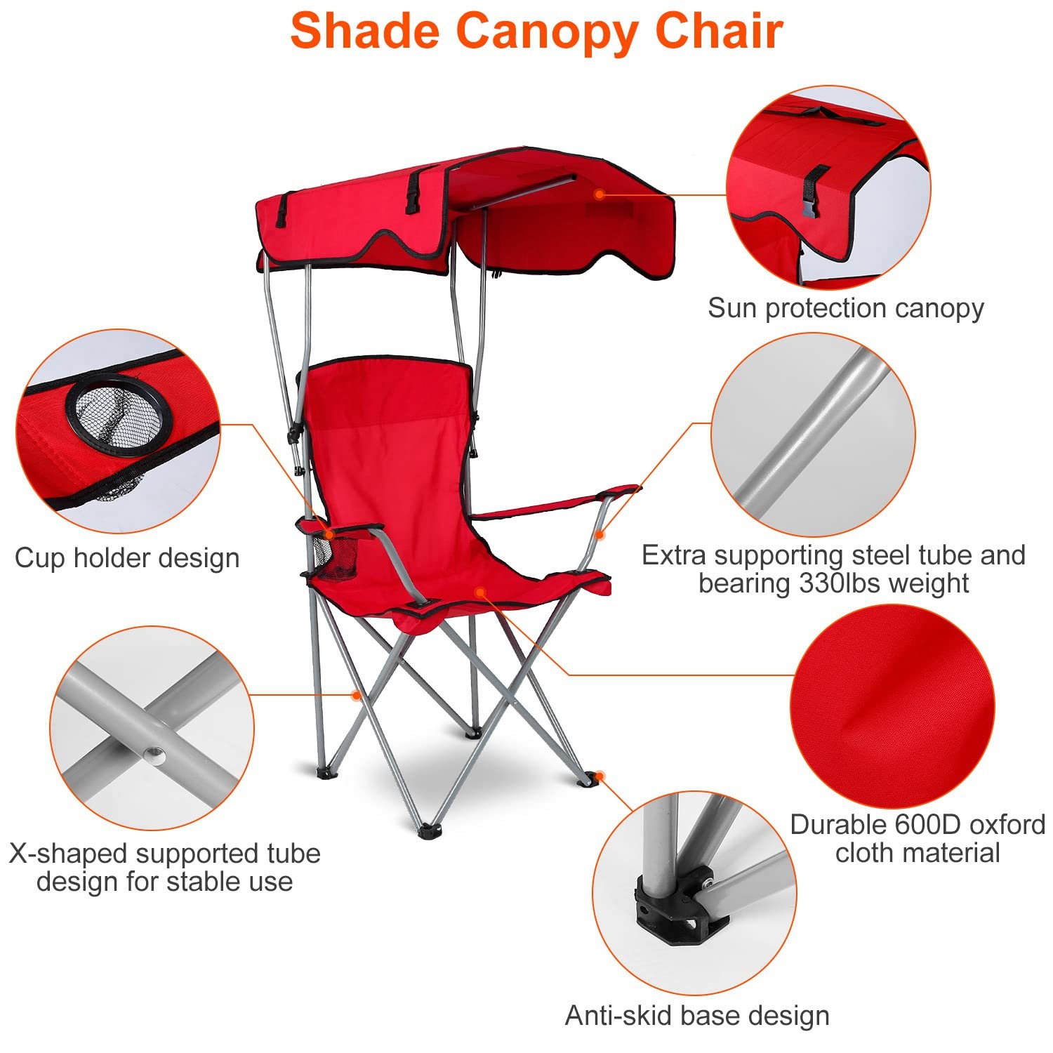 TeqHome chair with cup holder for convenient drinks on outings