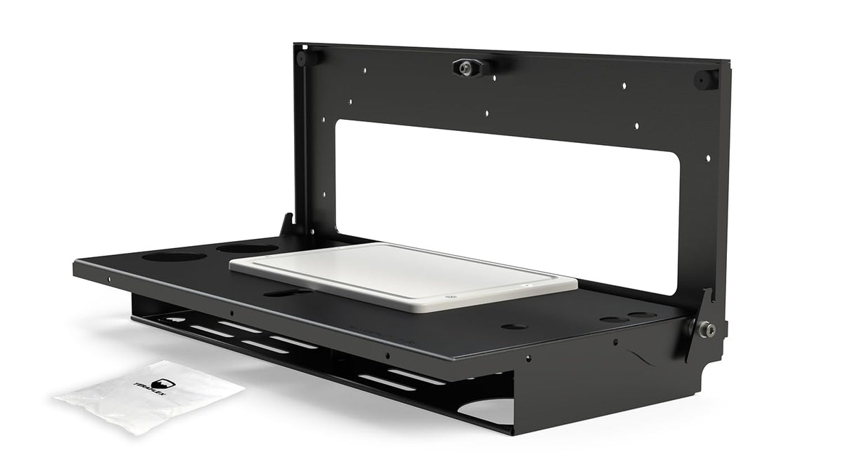 TeraFlex Safari Tailgate Table mounted on Jeep tailgate for secure setup