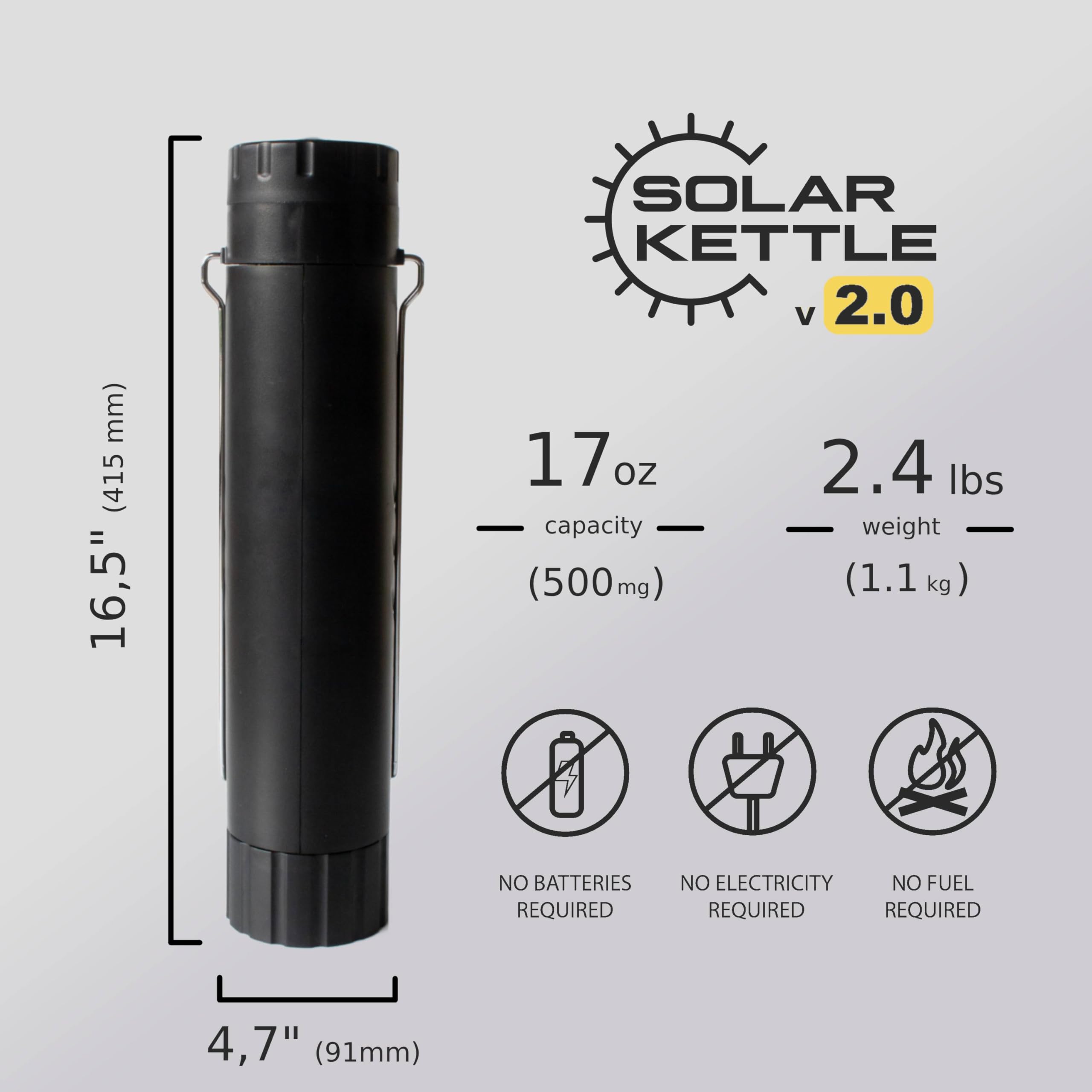 Teragh Solar Kettle 2.0 compact-pack ready for lightweight camping.