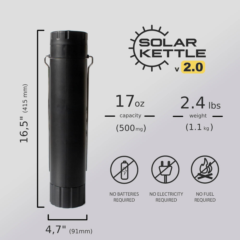 Teragh Solar Kettle 2.0 compact-pack ready for lightweight camping.