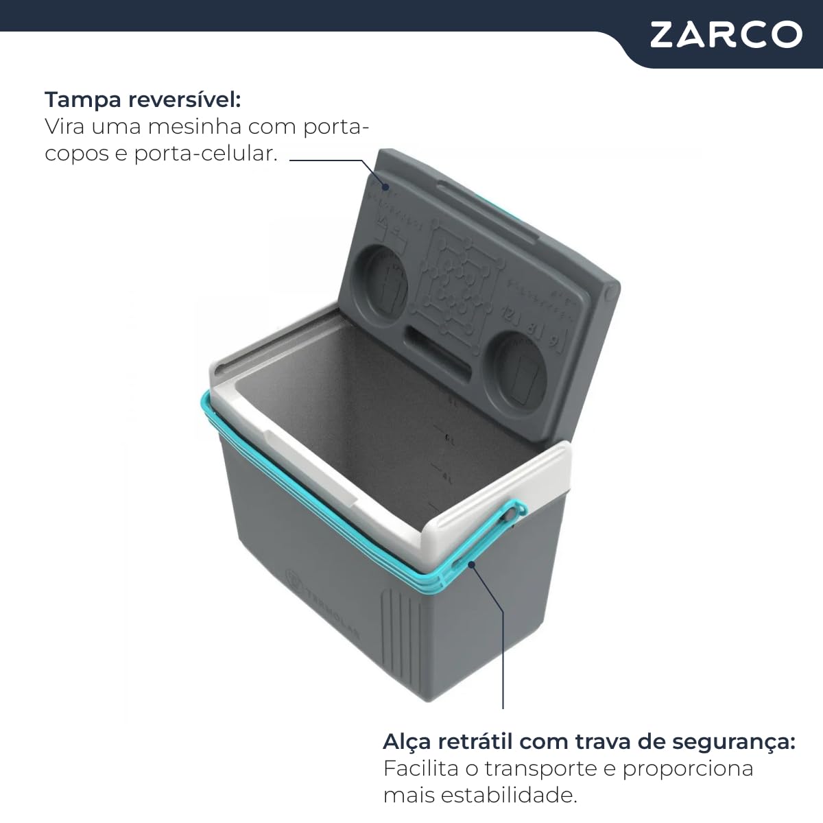 Termolar SUV Box 8L grey holds 8 16 oz cans for larger drinks.
