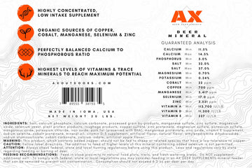 Terra AX Deer Mineral dosing guide image for easy use.