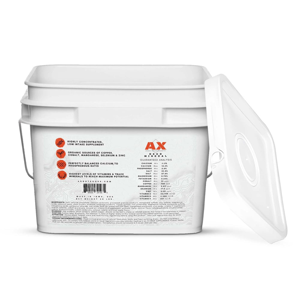 Terra AX Deer Mineral concentrated minerals supporting deer health.