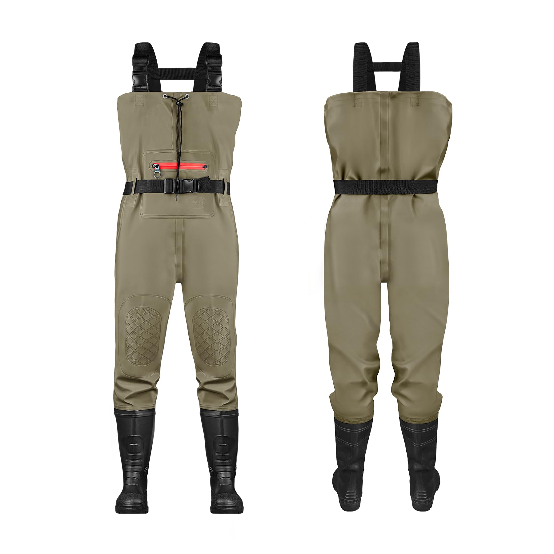 TerraTrax chest waders with adjustable H-back suspenders