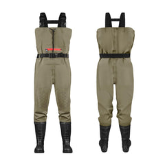 TerraTrax chest waders with adjustable H-back suspenders