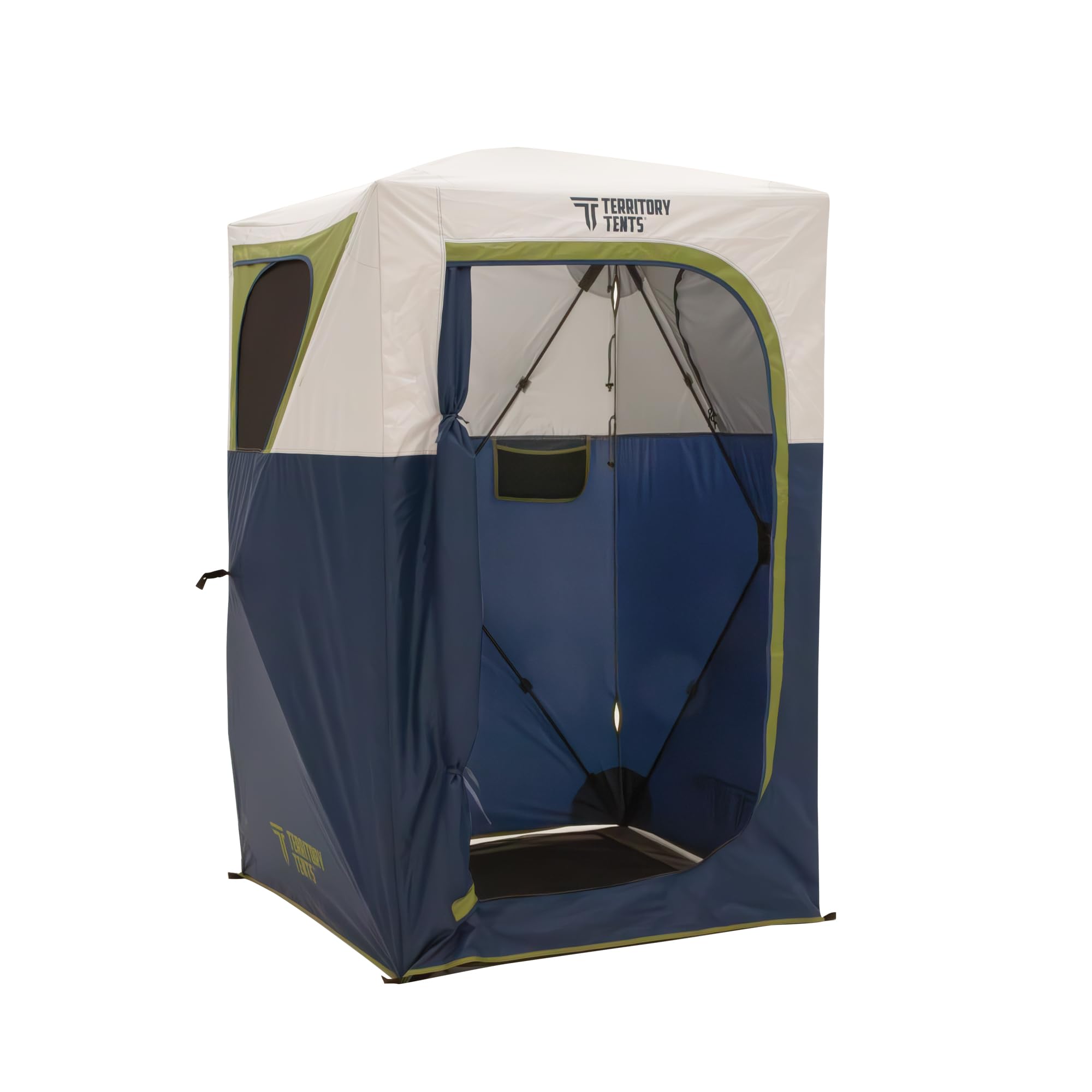 Territory TENTS Jet Set exterior setup showing quick no‑assembly shelter for shower or changing
