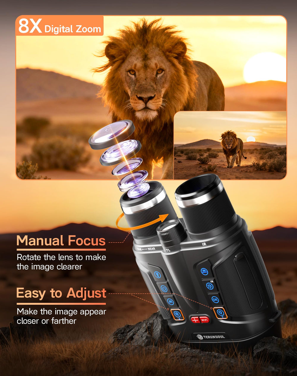TERUNSOUl 10,000 mAh battery powers extended field sessions