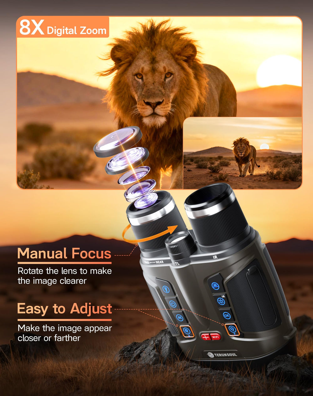 TERUNSOUl night vision goggles infrared night-vision for dark environments