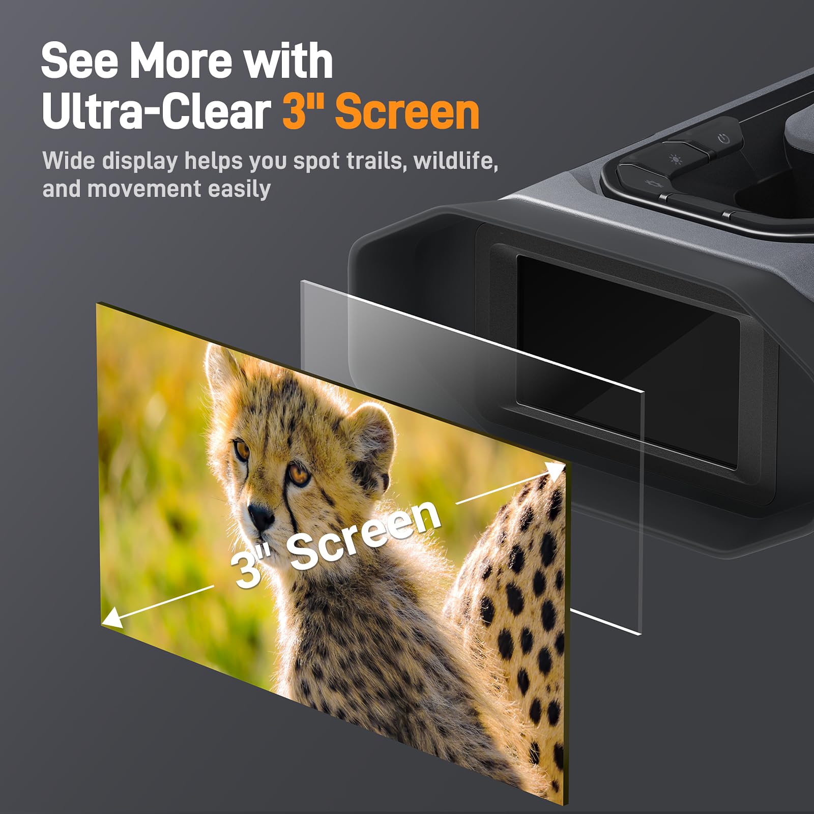 Teslong night vision goggles 10x-zoom magnifies distant subjects for scouting and wildlife observation.