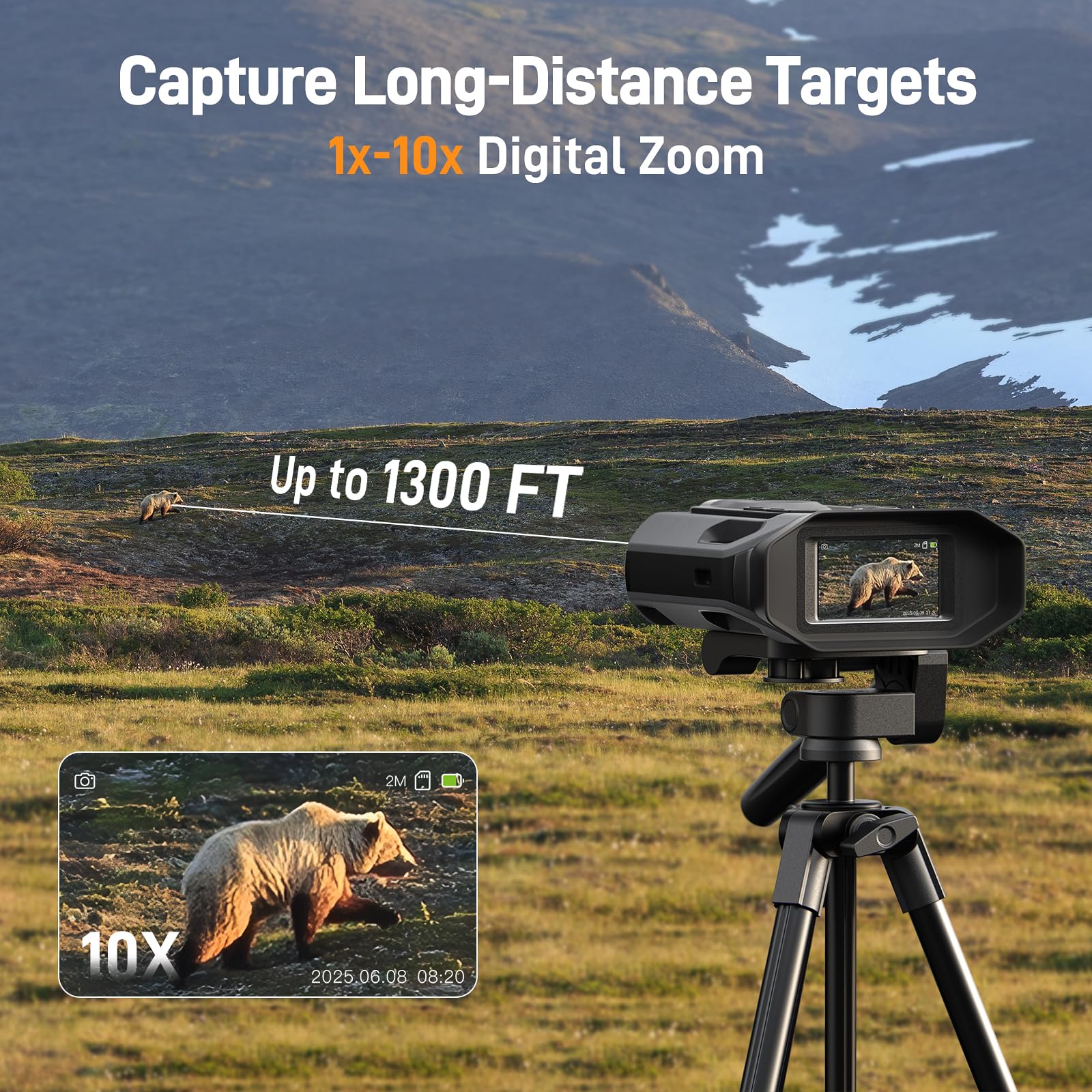 Teslong night vision goggles 1300ft-range expands exploration reach in low light.