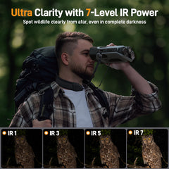 Teslong night vision goggles 3-inch-screen delivers easy viewing and quick target checks.