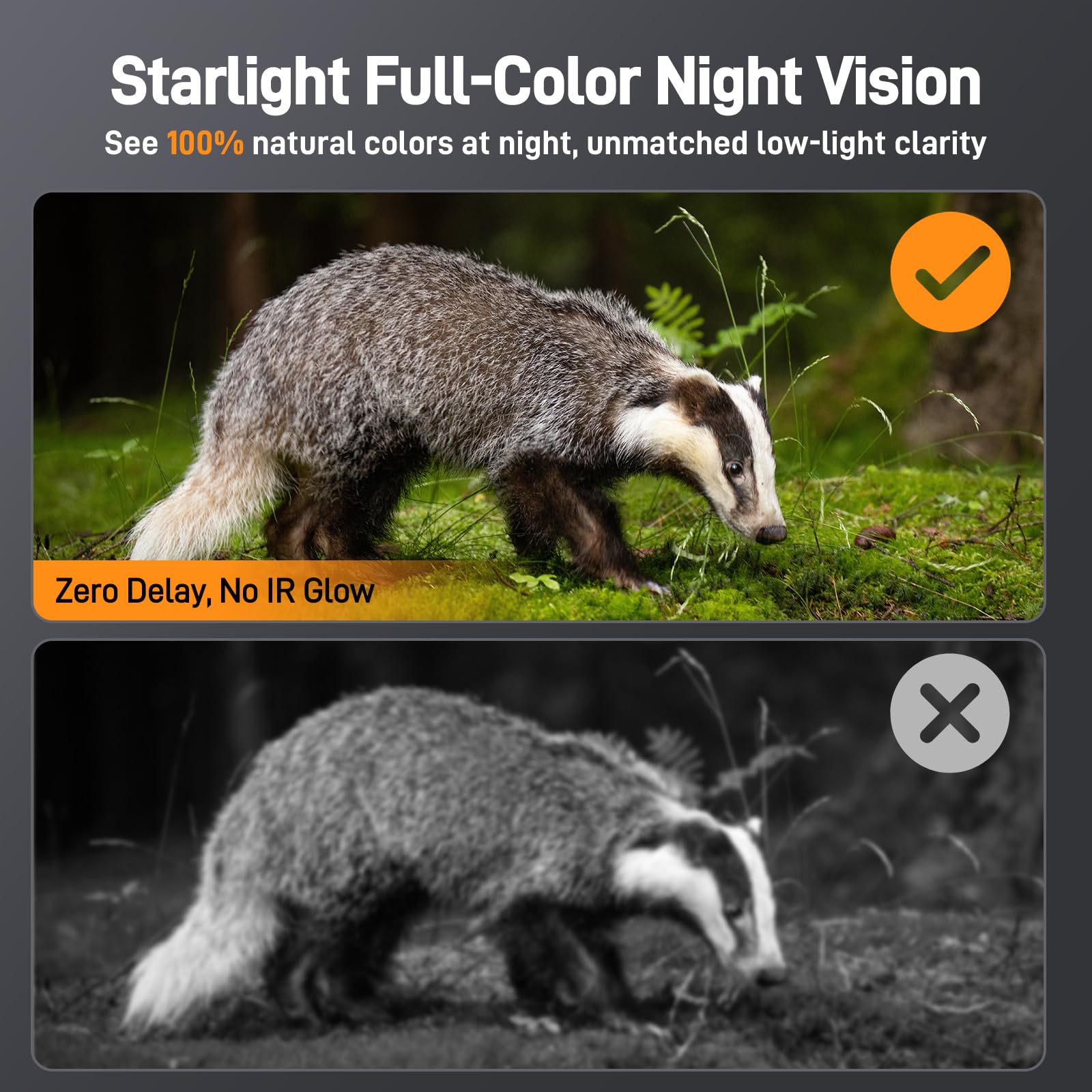 Teslong night vision goggles backlit-controls enables dark-mode operation during night adventures.
