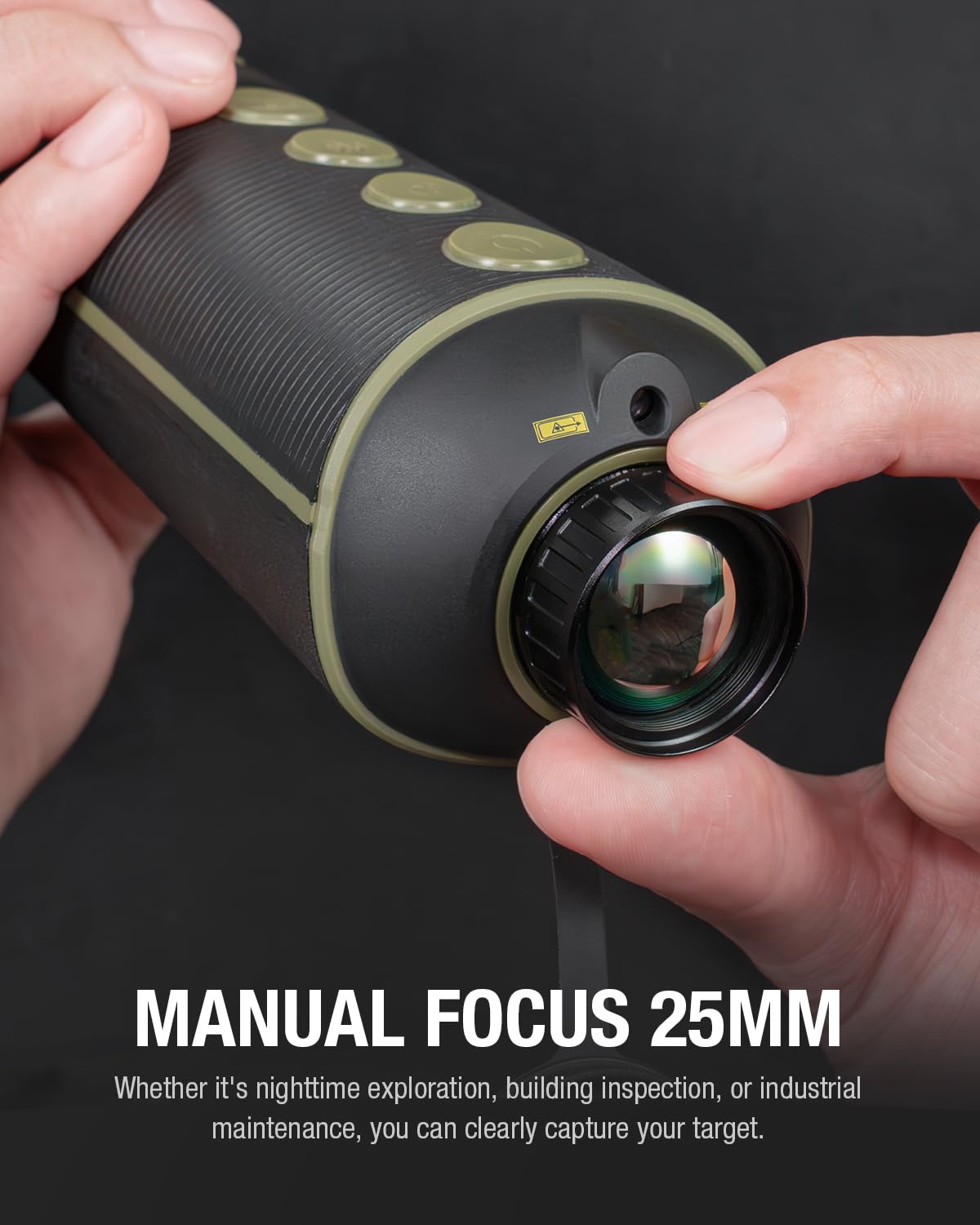Teslong thermal monocular display emphasizing the 800x600 LCOS screen for clear viewing