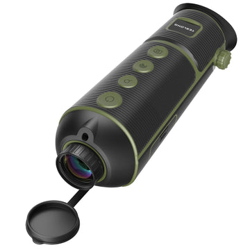 Teslong thermal monocular front view showing a compact, portable design for on-the-go scouting