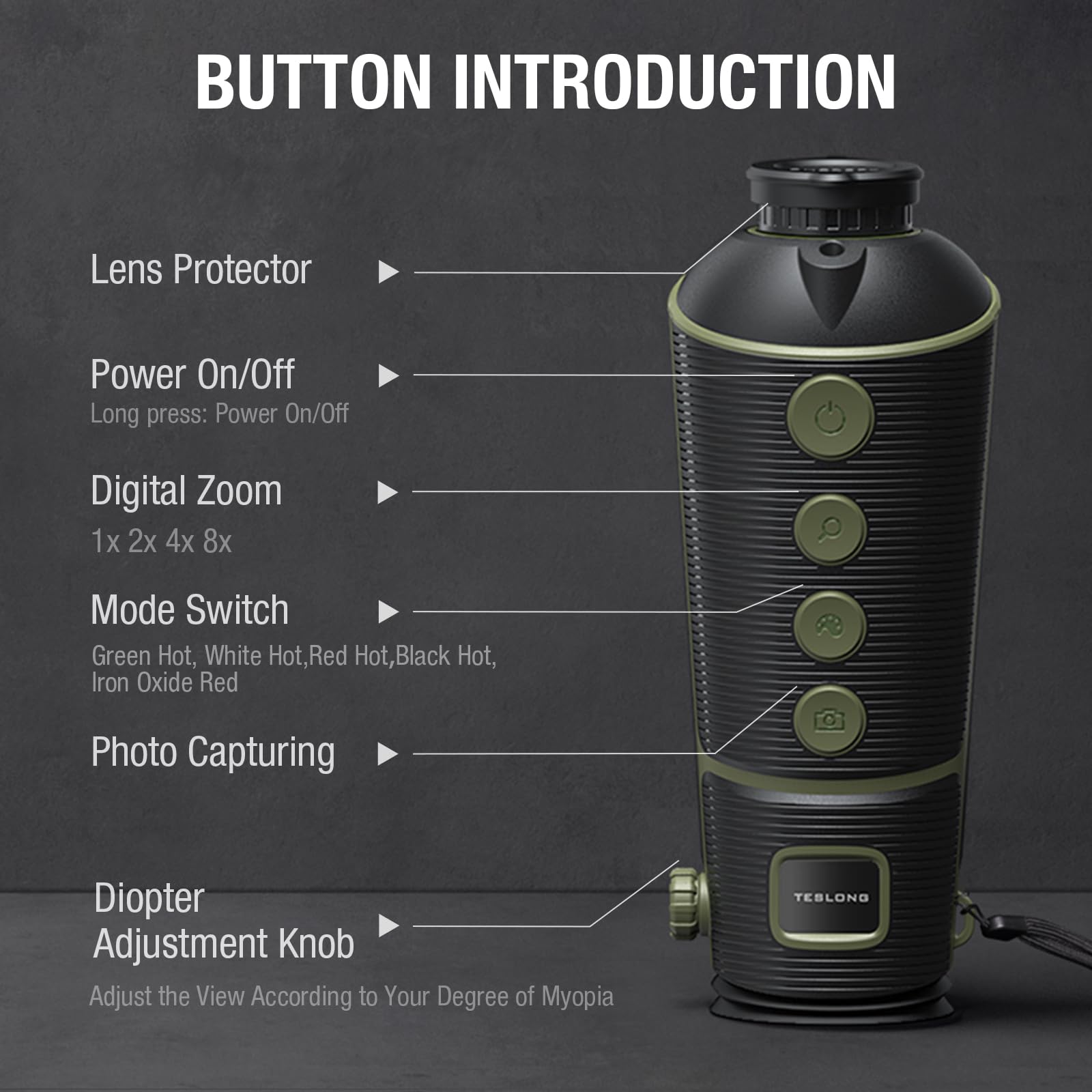 Teslong thermal monocular tripod-mount capability enabling stable hands-free viewing