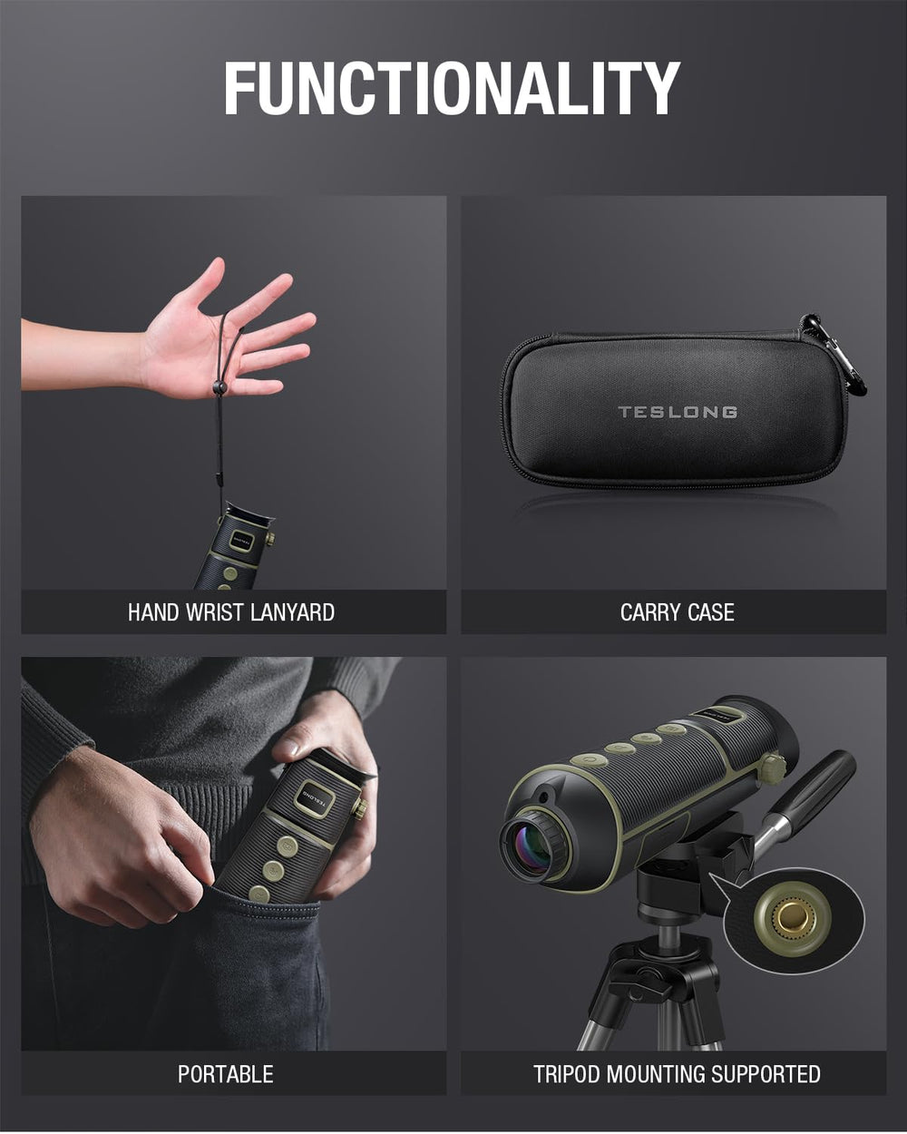 Teslong thermal monocular weather-resistant design suited for varied outdoor conditions