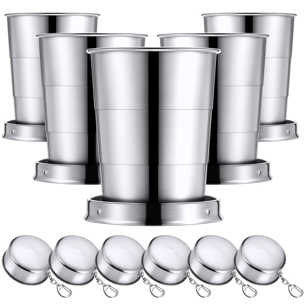 Tessco for you collapsible cup folded compact for travel and backpack storage.