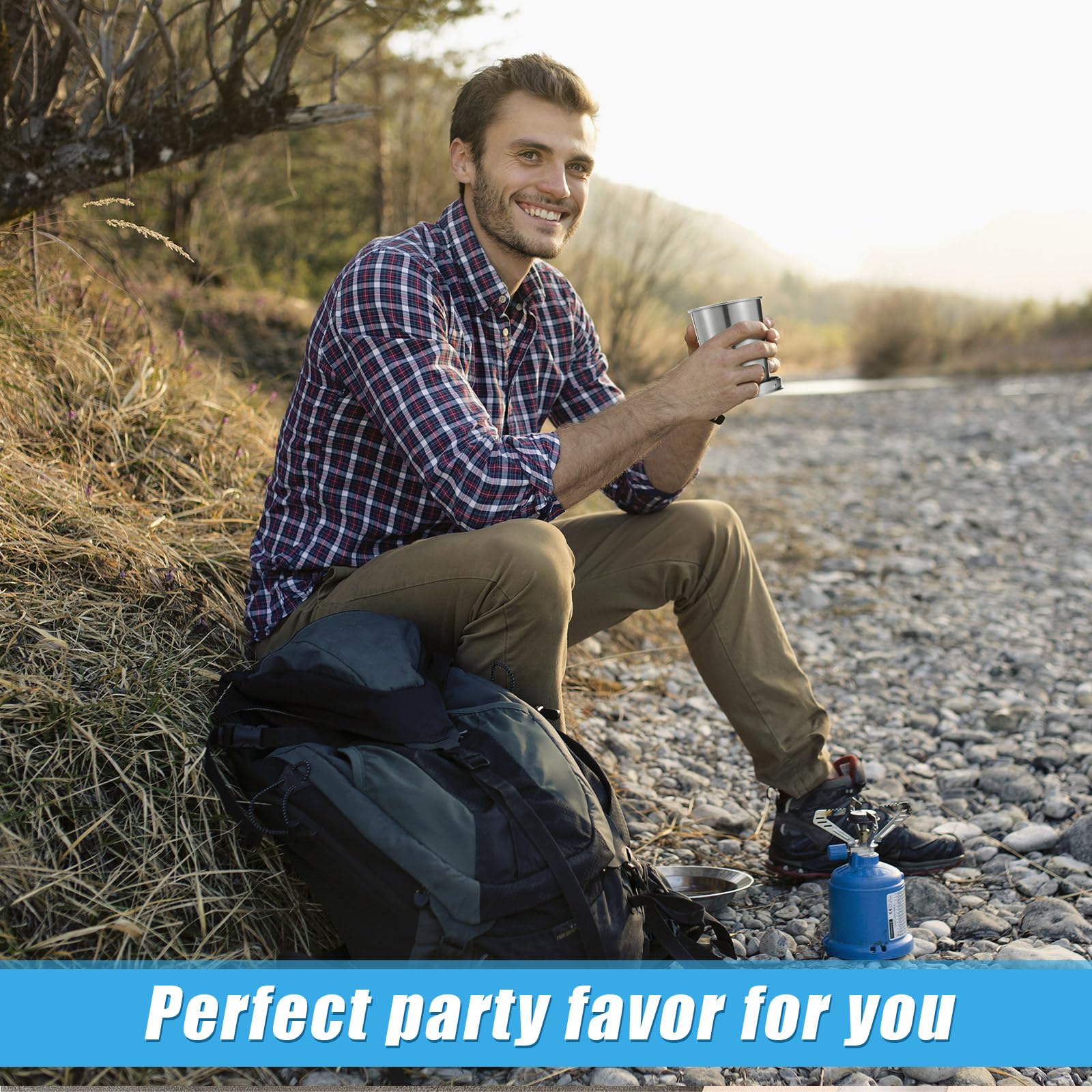 Tessco for you portable cup fits in a backpack for hiking.