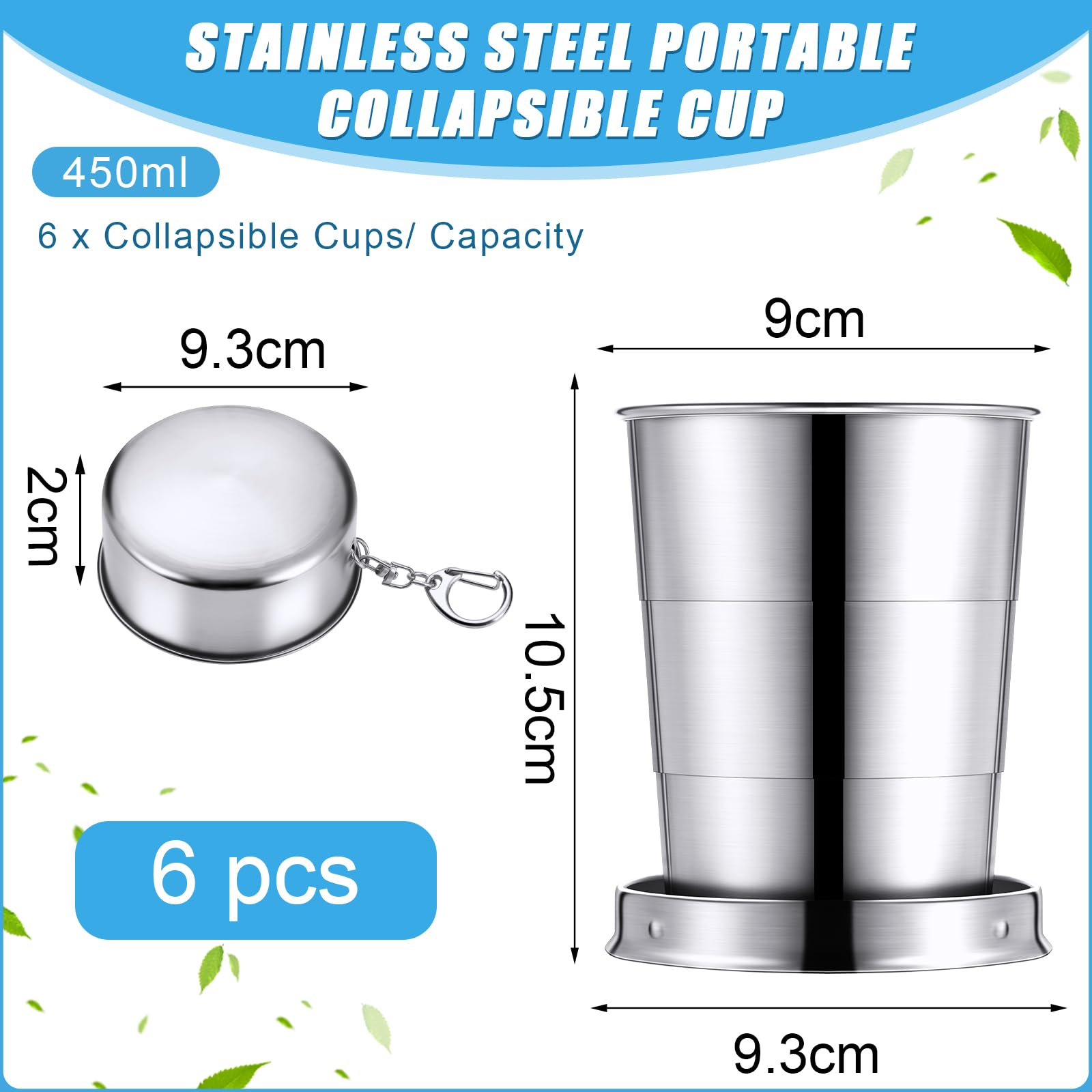 Tessco for you stainless steel collapsible cup with lid protects beverages.