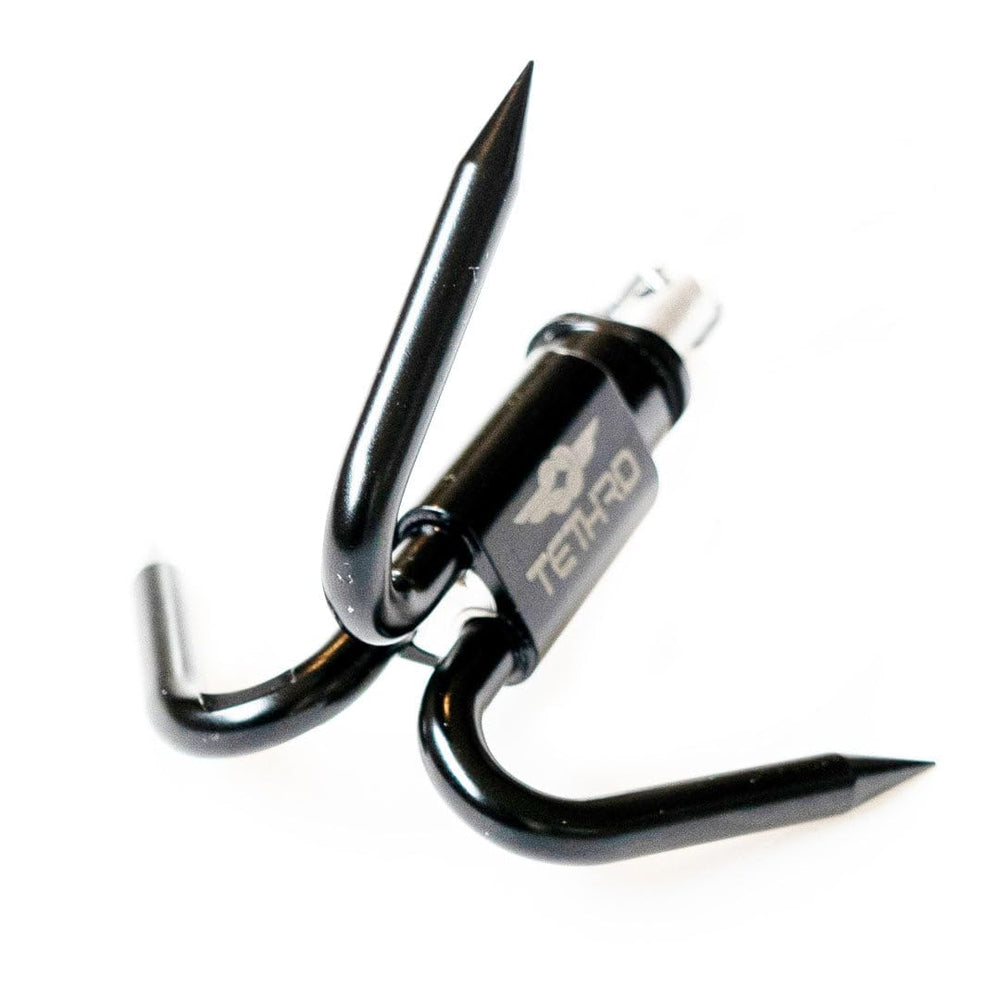 Tethrd Scorpion Gear Hook safety feature reduces carrying weight while climbing.